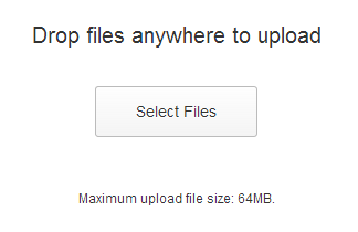 select files to upload screen