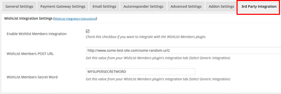 esotre-and-wishlist-members-integration-settings