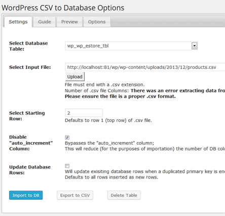 csv-to-db-product-import-settings