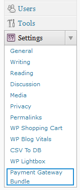 Payment Gateway Bundle Plugin Settings