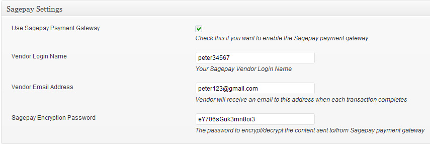 sagepay payment gateway setup