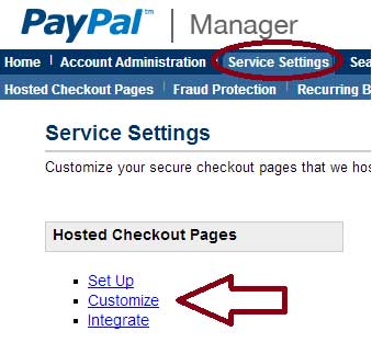 screenshot showing paypal manager account