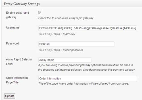 screenshot showing eway rapid 3.0 addon settings