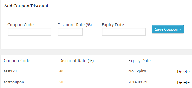 screenshot showing the wp shopping cart coupon/discount menu
