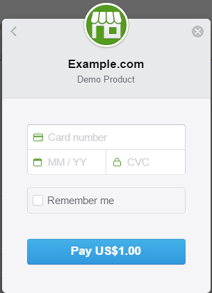 screenshot of Stripe basic credit card form