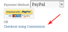 checkout-using-commission-option-in-the-cart