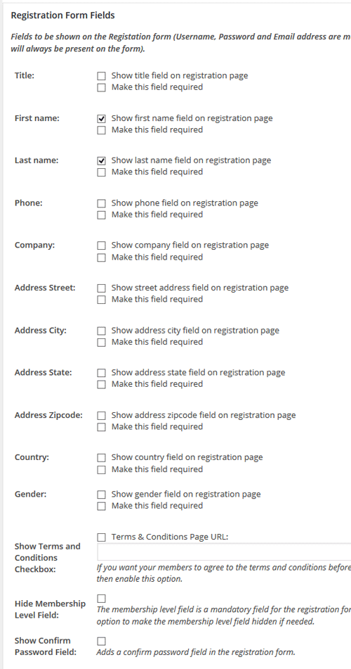 Fields registration form Getting Familiar