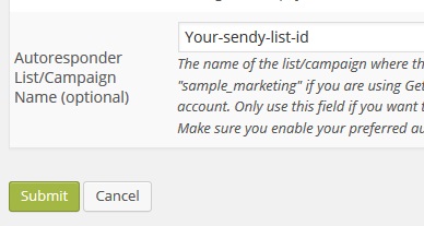 sendy-integration-level-settings