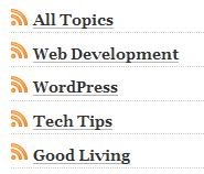 Category Specific RSS Feed Screenshot