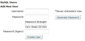 MySQL Database User Creation