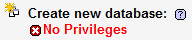 create new database no privilege