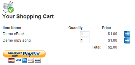 WP eStore Shopping Cart Screenshot