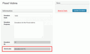 donation donations shortcode