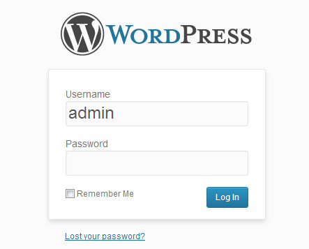 Wordpress login