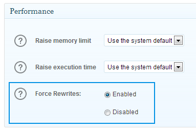 force rewrite settings screenshot
