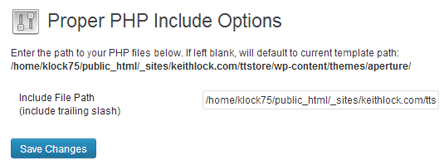 proper php include settings