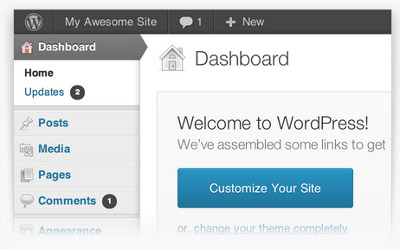 wordpress dashboard