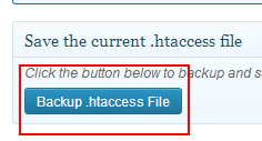 backup htaccess file