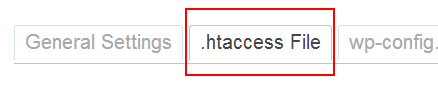 security plugin htaccess file menu