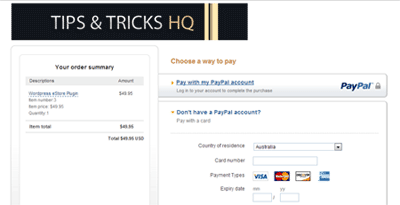 paypal page style example