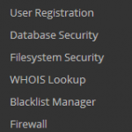 All In One WP Security Admin Menu