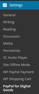 paypal-for-digital-goods-plugin-settings-menu