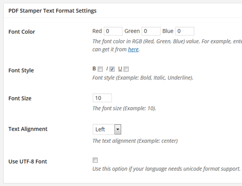 pdf-stamper-plugin-text-formatting-settings