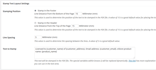 stamping-text-layout-settings